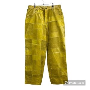 Vintage/Rare Davoucci Patch Work Genuine Leather Hip Hop Pants Size 40